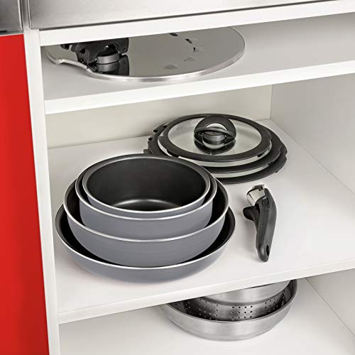 Tefal L2149602 Set von Töpfen und Pfannen - Ingenio 5 Essential Grau Set 10 Stück - Alles außer Induktion - obrazek 4