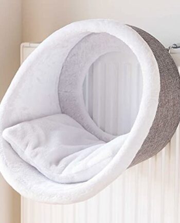 Trixie 43144 Hängehöhle für Heizkörper, rund, ø 38 × 34 cm, weiß/grau