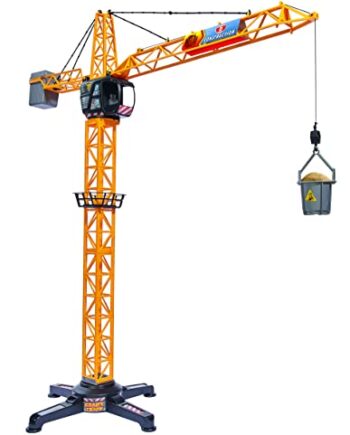 Dickie Toys 201139013 Giant Crane, elektrischer Spielzeug Kran, ferngesteuert, für Kinder ab 3 Jahren, 100 cm hoch, mit Lasthaken, Seilwinde, Eimer und Schaufel