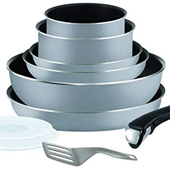 Tefal L2149602 Set von Töpfen und Pfannen - Ingenio 5 Essential Grau Set 10 Stück - Alles außer Induktion
