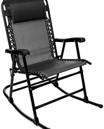 Amazon Basics - składany fotel bujany, czarny.