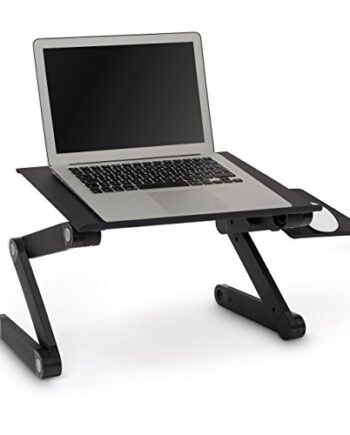 Relaxdays Laptopständer belüftet, Notebookständer höhenverstellbar, Laptophalter Alu, HxBxT: 47 x 58 x 27 cm, schwarz