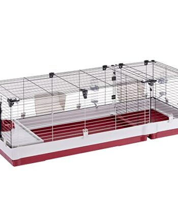 Ferplast Kleintierkäfig KROLIK 160, Hasenkäfig innen mit Zubehör, Kaninchenkäfig groß auf für Meerschweinchen, Maße: 162 x 60 x 50 cm