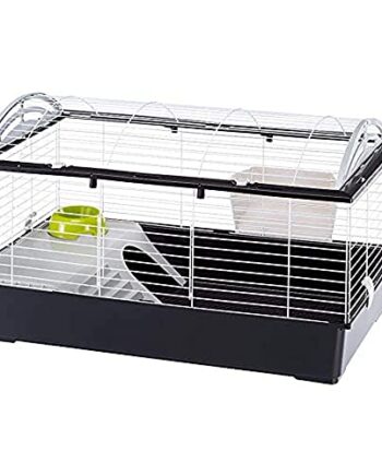 Ferplast Kleintierkäfig CASITA 100, Hasenkäfig innen mit Zubehör, Kaninchenkäfig groß auf für Meerschweinchen, Maße: 96 x 57 x 56 cm