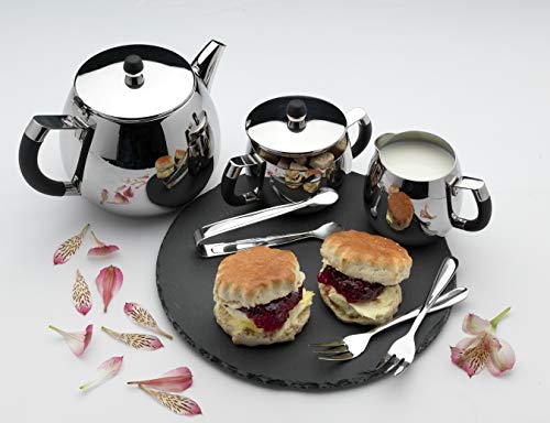 Grunwerg Café Stål Grandeur Doppelwandige Teekanne mit Siebeinsatz aus 18/10 Edelstahl – 35 oz / 1,0 L - obrazek 4