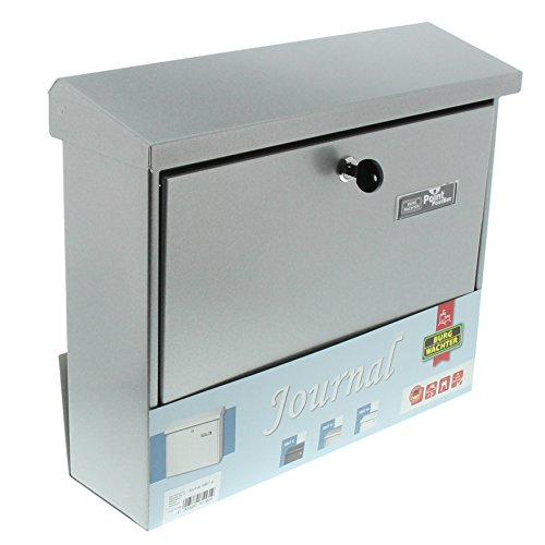 BURG-WÄCHTER Briefkasten, Mit Namensschild und Öffnungsstopp, A4 Einwurf-Format, Inkl. 2 Schlüsseln, Verzinkter Stahl, Journal 5867 Si, Silber - obrazek 2