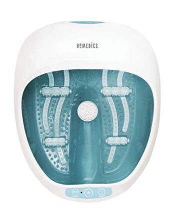 HoMedics Fußbad - Premium Spa Deluxe Fußbadewanne mit Massage & Wärme, Fuß-Sprudelbad für die Füße & schöne Beine - Inkl. Hydro-&Vibrationsmassage, 4 Lufteisen, 2 Pediküre-Einsätze - Bis Gr. 47
