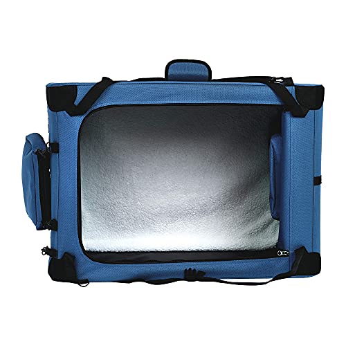 Amazon Basics - Hochwertige Haustier-Transportbox, faltbar, weich - 76 cm, BLAU - obrazek 6