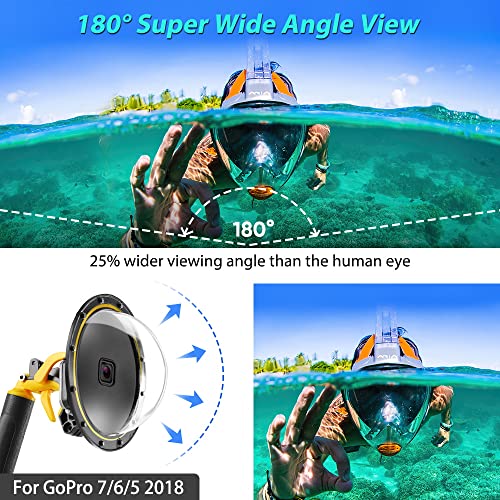 Sjpzwcrl Für GoPro Dome Port, für Gopro Hero 7 6 5 2018 Black Dome GoPro Zubehör Unterwasser Dome Objektivdeckel Wasserdichter Gehäusekoffer Tauchen Superanzug mit Pistolenabzug für Actionkamera - obrazek 7