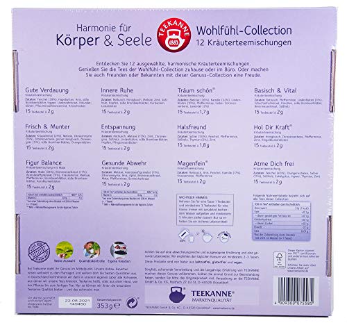 Teekanne Wohlfühl-Collection Box, 180 Teebeutel in 12 Sorten, 353 g - obrazek 4