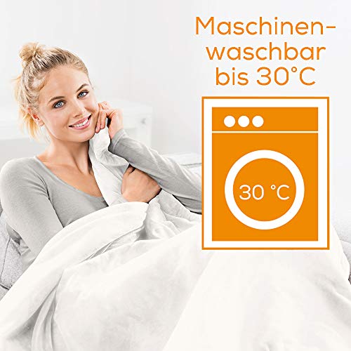 Beurer HD 75 Heizdecke, kuschelige Wärmedecke mit 6 Temperaturstufen, Sicherheitssystem und Abschaltautomatik, maschinenwaschbar, weiß - obrazek 3