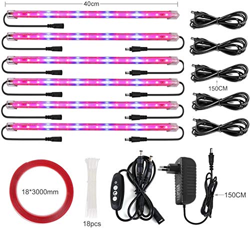 Roleadro LED Pflanzenlampe Pflanzenlicht 60w Pflanzenleuchte mit Timer 3H/6H/12H Heillgkeitsstufen Strip Wachsen licht Wachstumslampe IP65 Pflanzenlichter für Zimmerpflanzen Gartenarbeit Gewächshaus - obrazek 3