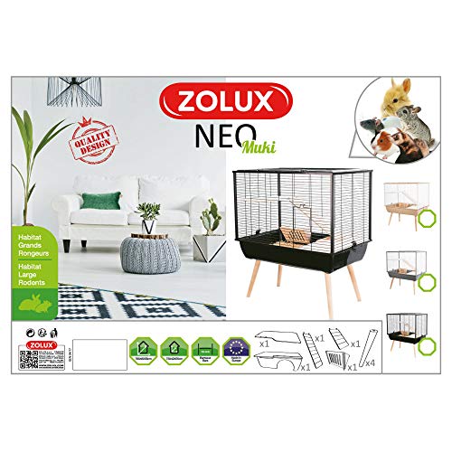 Zolux Cage Neo Muki große Nagetiere, L 77,5 x T 47,5 x H 87,5 cm, Schwarz - obrazek 2