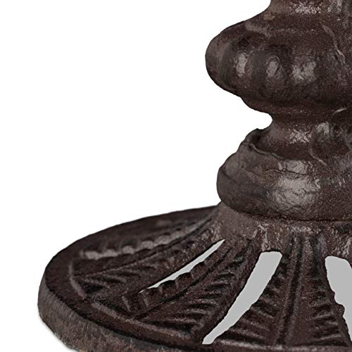 Relaxdays Vogeltränke Gusseisen, Gartendeko antikes Design, Vogelfutterstelle stehend, Wasserschale für Wildvögel, Braun/Bronze/Kupfer, 24.5 x 22 x 18 cm - obrazek 4