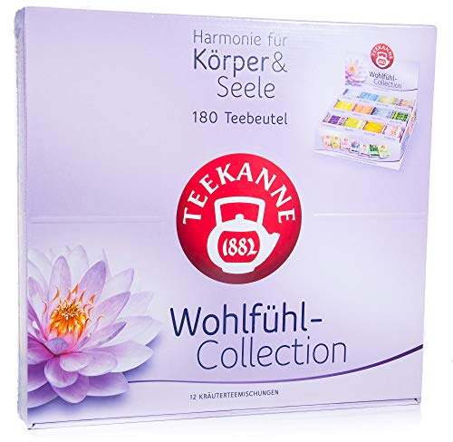 Teekanne Wohlfühl-Collection Box, 180 Teebeutel in 12 Sorten, 353 g