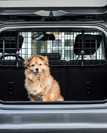 Heldenwerk Universal Kofferraum Trenngitter für Hunde - Auto Hundegitter zum Transport für deinen Hund - Schutzgitter mit Kopfstützen-Befestigung - Stufenlos verstellbares Kofferraumschutz Gitter