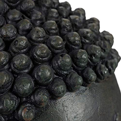 Relaxdays XL Buddha Figur sitzend, 50 cm hoch, Feng Shui, Outdoor, Garten Dekofigur, große Zen Buddha Statue, dunkelgrau - obrazek 3