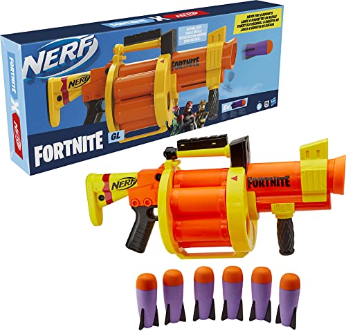 Nerf Fortnite GL Raketen-Blaster – Trommel für 6 Raketen, Pump-Action – enthält 6 Nerf Raketen – für Kinder, Jugendliche, Erwachsene - obrazek 5