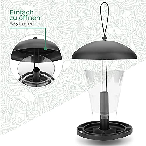 WILDLIFE FRIEND I Vogelfutterspender zum Aufhängen - Schwarz, Vogelfutterstation für Wildvögel I Vogel Futterstation, Futterspender Vögel, Vogelfutterhaus, Vogelfutter, Bird Feeder - obrazek 5