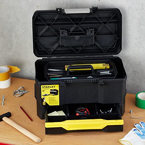 Stanley Werkzeugkiste leer aus Kunststoff 1-70-316 – Werkzeugkoffer mit integrierter Schublade für Kleinteile – Maße: 48.1 x 27.9 x 28.7 cm - obrazek 2