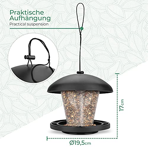 WILDLIFE FRIEND I Vogelfutterspender zum Aufhängen - Schwarz, Vogelfutterstation für Wildvögel I Vogel Futterstation, Futterspender Vögel, Vogelfutterhaus, Vogelfutter, Bird Feeder - obrazek 7
