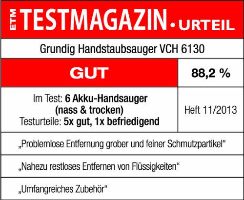 Grundig VCH 6130 Premium-Handstaubsauger (Little Guard, Nass / Trocken, Akku, 7,2 V) - obrazek 2