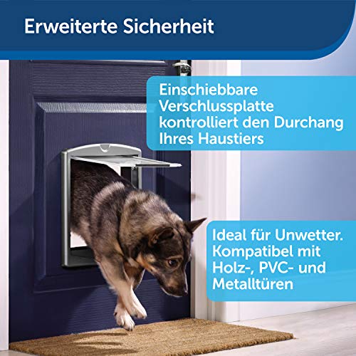 PetSafe Staywell Haustiertüre Original mit 2 Verschlussoptionen, Größe M, Für Haustiere bis zu 18 kg geeignet, Braun - obrazek 4