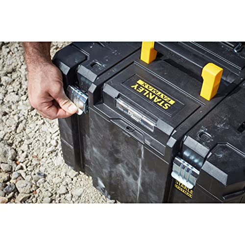 Stanley FatMax Pro-Stack Mobile Werkzeugbox (36 Liter, mit robusten Schwerlasträdern, bis 30 kg belastbar, mit Teleskophandgriff, Metallschließen, Ösen für Vorhängeschloss) FMST1-75753 - obrazek 7