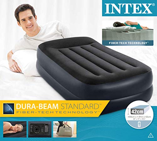 Intex Pillow Rest Raised Luftbett - Twin - 99 x 191 x 42 cm - Mit eingebaute elektrische Pumpe - obrazek 2