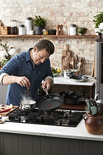 Tefal Jamie Oliver Brushed 3-teiligiges Pfannenset E011S3 | Bestehend aus Pfanne 20 cm (E85602), Pfanne 24 cm (E85604) und Pfanne 28 cm (E85606) | Alle Herdarten, auch Induktion | Edelstahl - obrazek 2