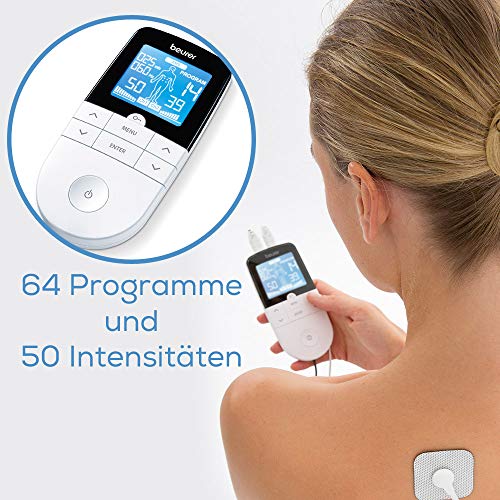 Beurer EM 49 Digital TENS/EMS Reizstromgerät zur elektrischen Nerven- und Muskelstimulation, Massage, Schmerzlinderung, mit acht Nachkaufelektroden - obrazek 4