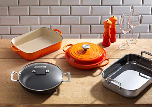 Le Creuset Aluminium-Antihaft Profipfanne mit Deckel, Ø 28 cm, PFOA-frei, Für alle Herdarten inkl. Induktion geeignet, Anthrazit/Silber - obrazek 4
