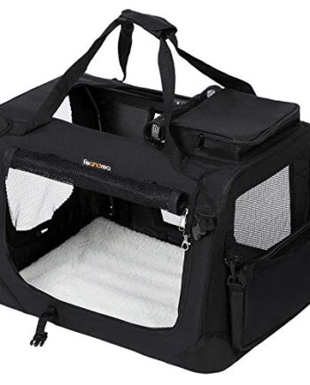 FEANDREA Hundebox, Hundetasche, faltbar, 81 x 58 x 58 cm, schwarz PDC80H