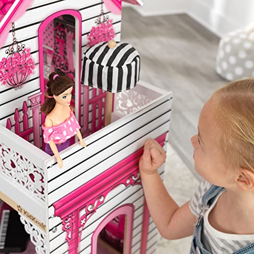 KidKraft 65093 Amelia Puppenhaus aus Holz mit Möbeln und Zubehör, Spielset mit drei Spielebenen für 30 cm große Puppen - obrazek 6