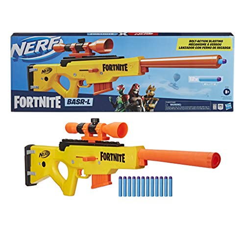 Nerf Fortnite BASR-L Blaster mit Bolzen-Action, Clip-Magazin – enthält abnehmbares Fernrohr, 6-Dart Clip-Magazin, 12 Nerf Elite Darts - obrazek 2