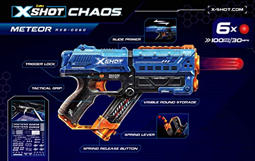 X-SHOT 36282 Meteor-Blaster (12 Runden), Blau / Mehrfarbig - obrazek 3