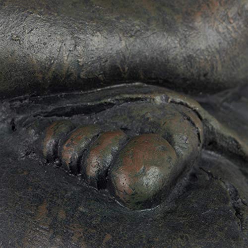 Relaxdays XL Buddha Figur sitzend, 50 cm hoch, Feng Shui, Outdoor, Garten Dekofigur, große Zen Buddha Statue, dunkelgrau - obrazek 2