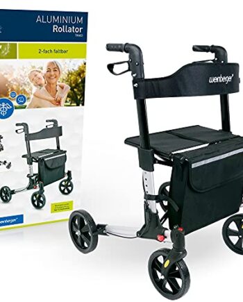 WEINBERGER leichter klappbarer Alu-Rollator all-Inclusive mit Tasche S