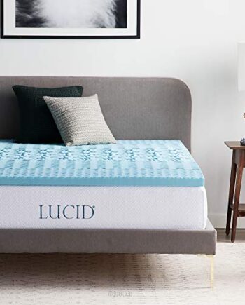LUCID 5cm Matratzen-Topper mit Zonen und kühlendem Gel-Memory-Foam, 90 x 190 cm