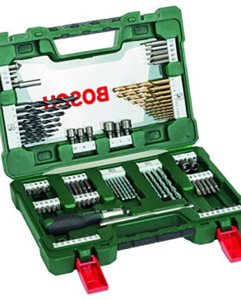 Bosch Accessories 91tlg. Titanium-Bohrer- und Bit Set V-Line (für Holz, Stein und Metall, inkl. Ratschen-Schraubendreher und Magnetstab, Zubehör Bohr- und Schraubwerkzeuge)