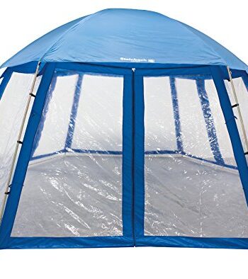 Steinbach Pooldach – 036420 – Für Pools bis Ø 400 cm – Sonnenschutz, schnelles Aufwärmen des Poolwassers und geringere Verschmutzung – 500 x 433 x 250 cm (LxBxH)