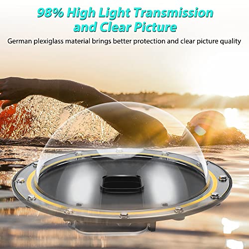 Sjpzwcrl Für GoPro Dome Port, für Gopro Hero 7 6 5 2018 Black Dome GoPro Zubehör Unterwasser Dome Objektivdeckel Wasserdichter Gehäusekoffer Tauchen Superanzug mit Pistolenabzug für Actionkamera - obrazek 6