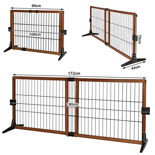 lionto Absperrgitter Hundeschutzgitter Treppengitter Welpenschutzgitter 70 cm Höhe - obrazek 2