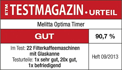 Melitta 6613655 Optima Timer Filterkaffeemaschine mit Timer Funktion I weiß - obrazek 3