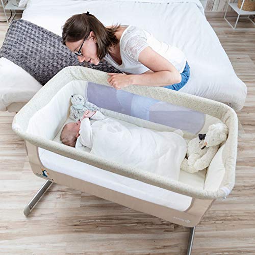 Safety 1st Beistellbett Calidoo, höhenverstellbares Babybett, gemütlich und weich gepolstert, das Beistellbettchen ist nutzbar ab der Geburt bis max. 9 kg, warm grey - obrazek 2