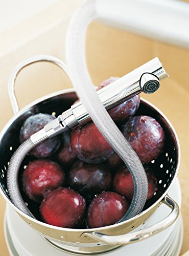 GROHE Minta - Einhand- Küchenarmatur (L-Auslauf, herausziehbare Dual-Spülbrause, 360° schwenkbar, kratzfest) , chrom, 30274000 - obrazek 2