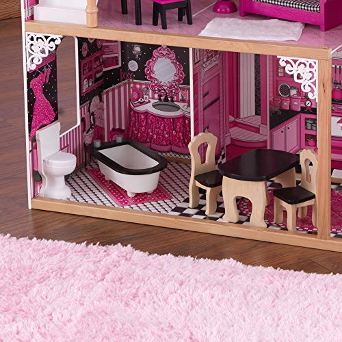 KidKraft 65093 Amelia Puppenhaus aus Holz mit Möbeln und Zubehör, Spielset mit drei Spielebenen für 30 cm große Puppen - obrazek 2