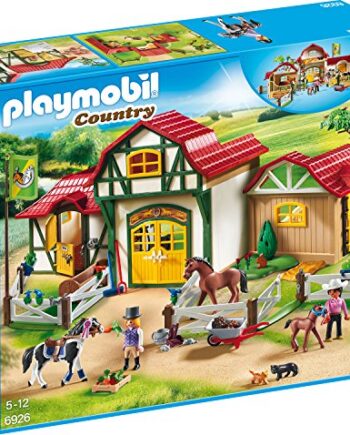 PLAYMOBIL Country 6926 Großer Reiterhof mit verriegelbaren Stallboxen und viel Zubehör, für Kinder ab 5+ Jahren