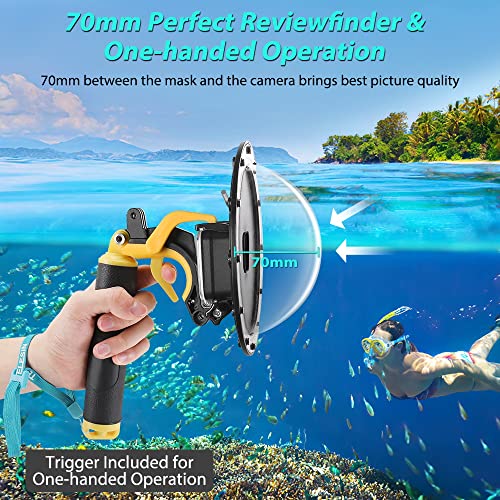 Sjpzwcrl Für GoPro Dome Port, für Gopro Hero 7 6 5 2018 Black Dome GoPro Zubehör Unterwasser Dome Objektivdeckel Wasserdichter Gehäusekoffer Tauchen Superanzug mit Pistolenabzug für Actionkamera - obrazek 5