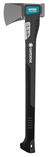 Gardena siekiera rozłupująca 2800 S: uniwersalna siekiera do różnych prac związanych z drewnem, powłoka antyadhezyjna, nakładka ochronna ze stali nierdzewnej, funkcja młotka, 70 cm (8719-48)